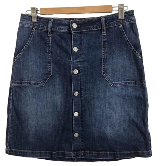 Kensie Button Up Blue Denim Jean Mini Skirt Size M - Picture 1 of 16